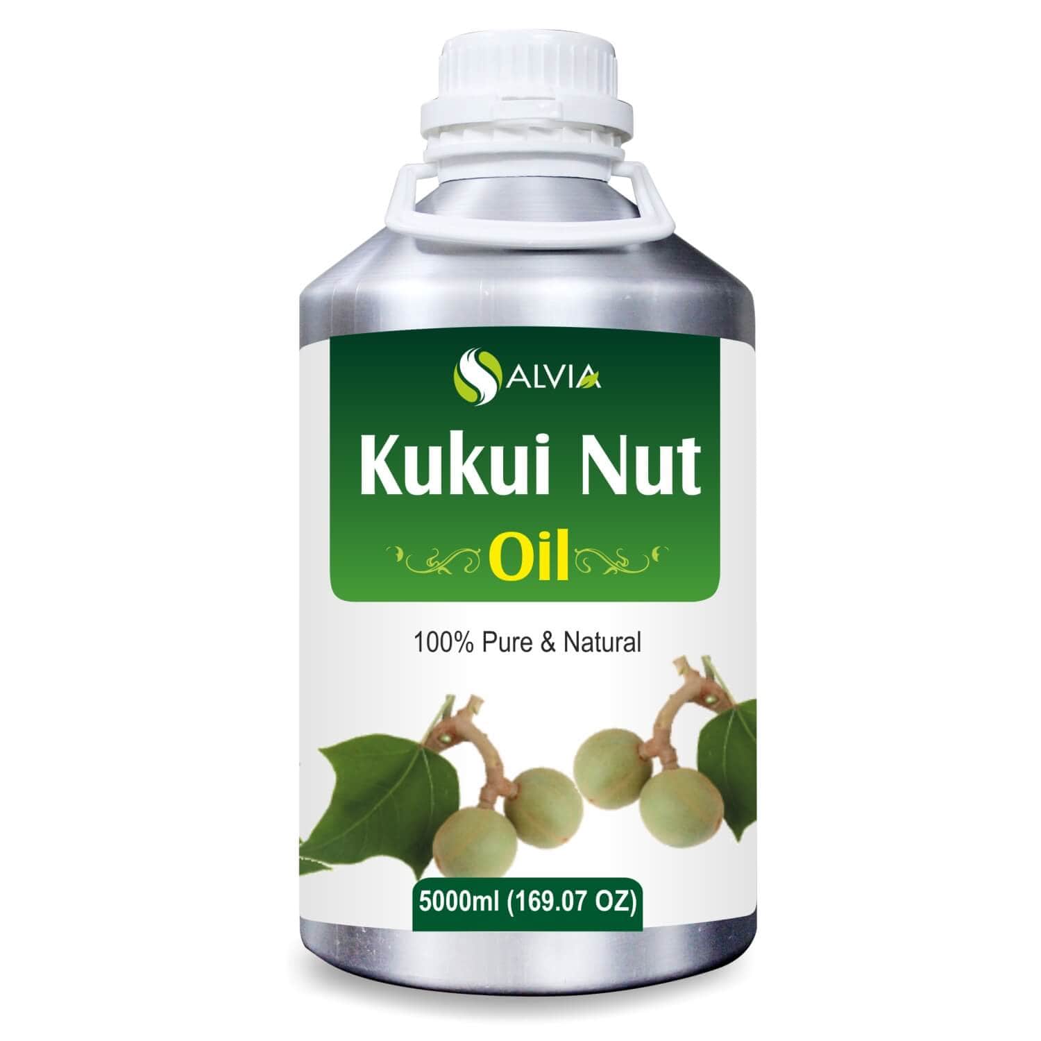 Salvia Natural Carrier Oils,Anti Ageing,Anti-ageing Oil 5000ml Kukui Nut (Aleurites Moluccans) Oil 100% Natural Pure Carrier Oil Moistures & Hydrates Skin, Anti-Aging Properties, Collagen Production & More